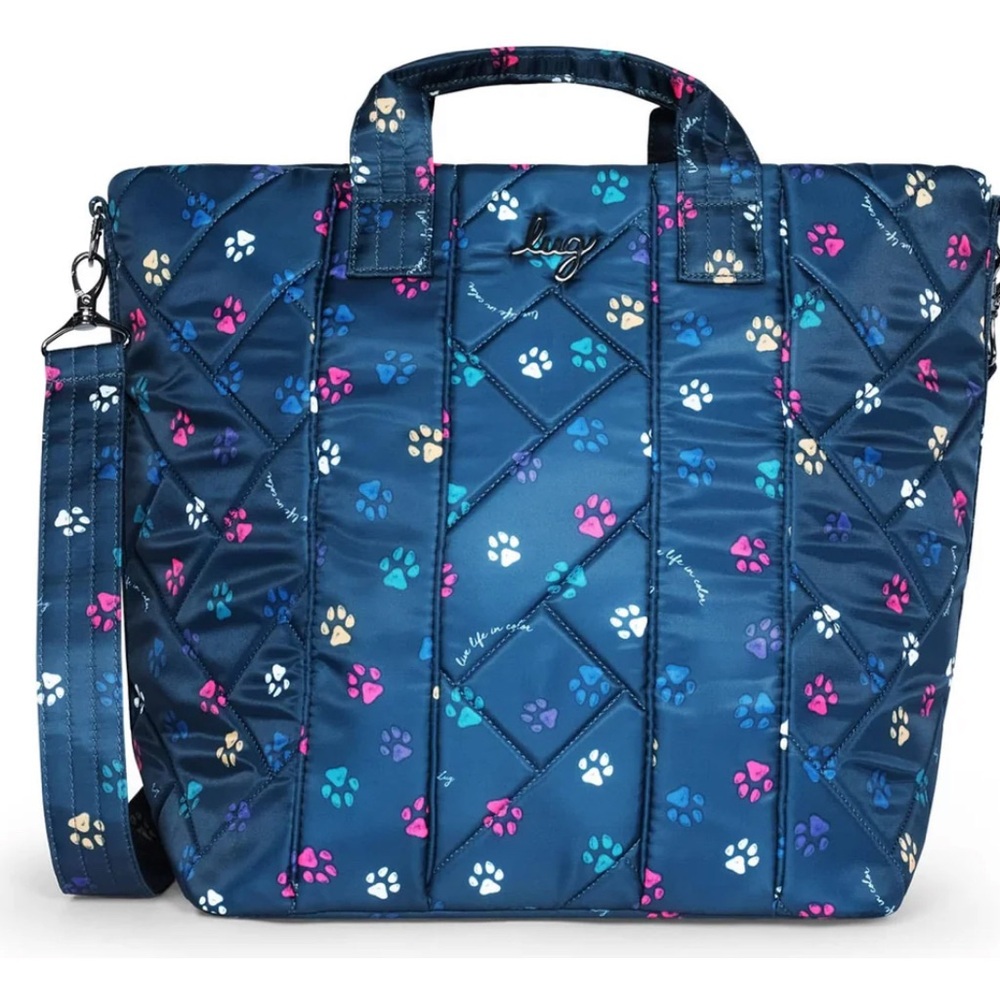Lug Dory XL Convertible Tote Bag in Paws Navy NWT